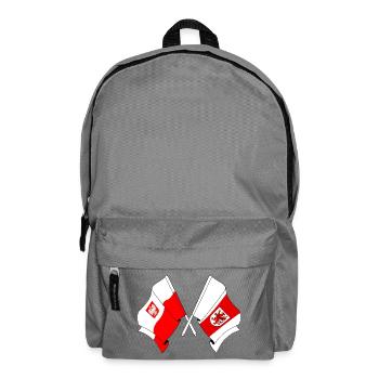 Flagge Polen, Pommern gekreuzt - Rucksack - Mittelgrau - Vorne