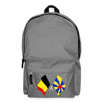 Drapeau Belgique et drapeau Flandre occidentale - Sac à dos - gris éléphant - Devant