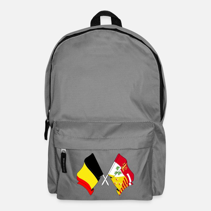 Flagge Belgiens, Flagge Lüttich - Rucksack - Mittelgrau