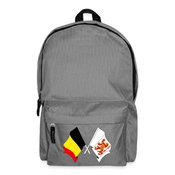 Flagge von Belgien und Flagge von Limburg - Rucksack - Mittelgrau - Vorne