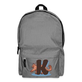 Lettre K chat - Sac à dos - gris éléphant - Devant