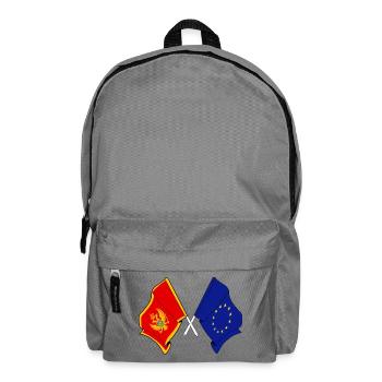 Flagge Montenegro, Flagge Europa - Rucksack - Mittelgrau - Vorne