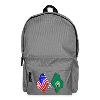 USA and Washington state flag crossed - Backpack - elephant grey - Front