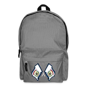 Two flags crossed West Virginia - Backpack - elephant grey - Front