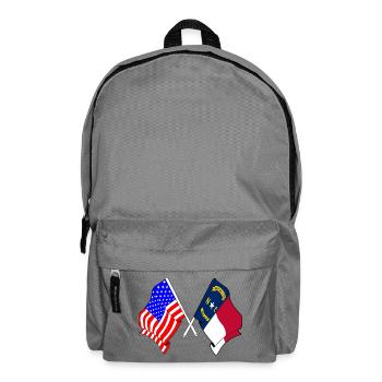 Drapeau des États-Unis et de l’État de Caroline du Nord franchi - Sac à dos - gris éléphant - Devant