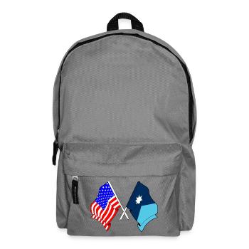 USA and state of Minnesota flag crossed - Backpack - elephant grey - Front