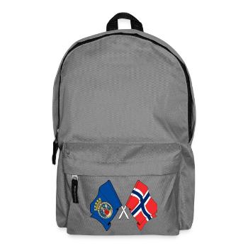 Zwei Flaggen gekreuzt von Oslo und Flagge Norwegen - Rucksack - Mittelgrau - Vorne