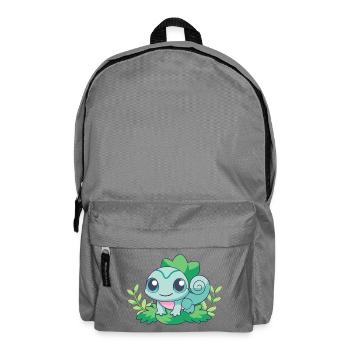 Baby Turquoise Chameleon on a Branch - Backpack - elephant grey - Front