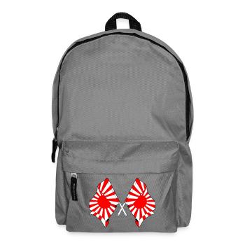 Gekreuzte Flaggen der aufgehenden Sonne - Rucksack - Mittelgrau - Vorne