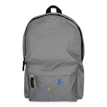 Vogel mit Blume - Rucksack - Mittelgrau - Vorne