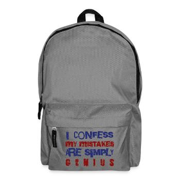 Humorous Confidence Quote Design - Backpack - elephant grey - Front
