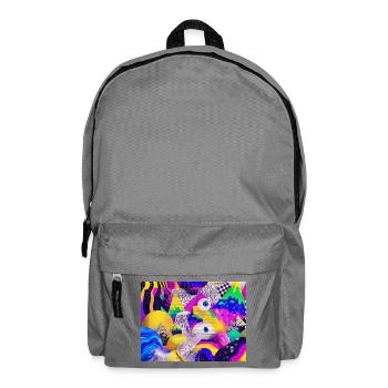 Colorful Psychedelic Geometry Illustration - Backpack - elephant grey - Front