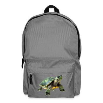 Green Yellow Turtle Pattern - Backpack - elephant grey - Front