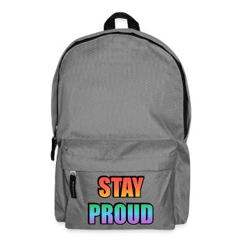 Stay Proud Gradient Text Design - Backpack - elephant grey - Front