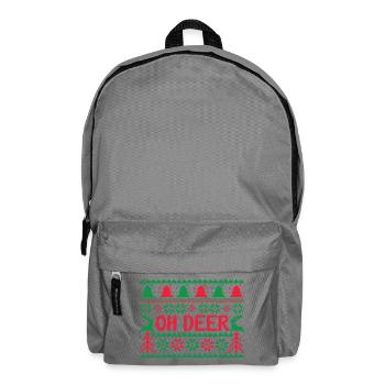 Hässlicher Pullover - Oh Deer - Rucksack - Mittelgrau - Vorne