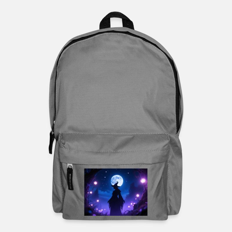 Mondnacht Hexen Silhouette - Rucksack - Mittelgrau