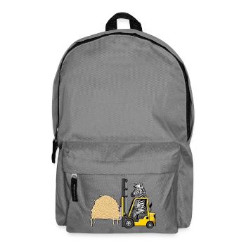 Lustiges Zebra Staplerfahrer Spaghetti Italienisch - Rucksack - Mittelgrau - Vorne