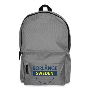 Borlänge Schweden Logo in Blau und Gelb - Rucksack - Mittelgrau - Vorne