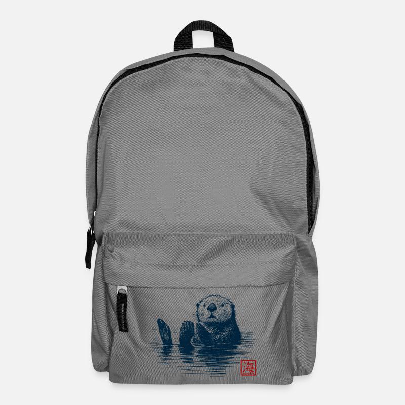 Loutre de mer avec tampon Kanji - Sac à dos - gris éléphant