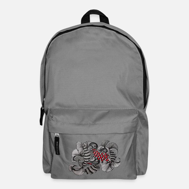 Noir Blanc Rouge Motif - Sac à dos - gris éléphant
