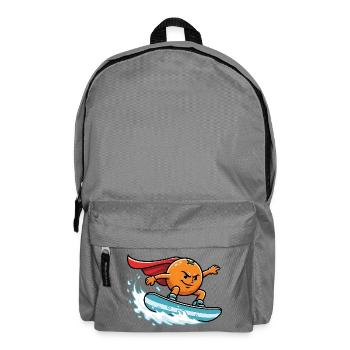 Super-héros orange surfant sur la vague - Sac à dos - gris éléphant - Devant
