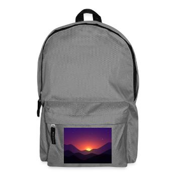 Sunset mountain in gradient - Backpack - elephant grey - Front