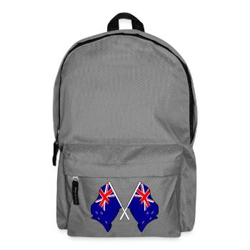 Drapeaux croisés de la Nouvelle-Zélande - Sac à dos - gris éléphant - Devant