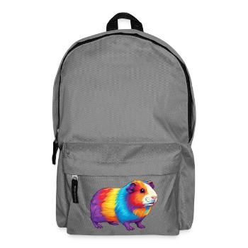 Buntes Meerschweinchen-Regenbogen-Pop-Art-Aquarell - Rucksack - Mittelgrau - Vorne
