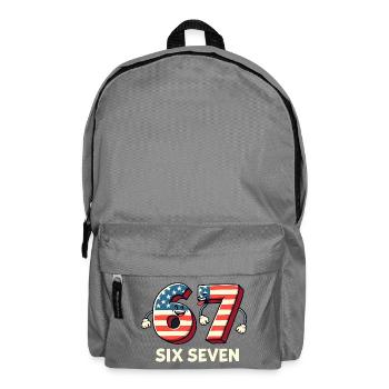 US Flag 67 Memes Six Seven - Backpack - elephant grey - Front