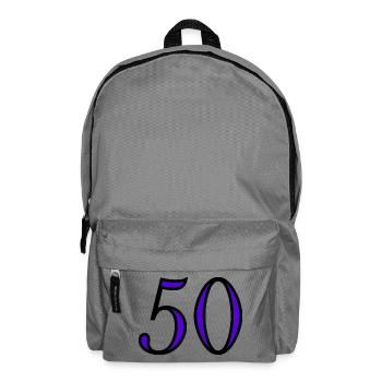 50. 50 ANS. 50e ANNIVERSAIRE. ANNIVERSAIRE 50 ANS. - Sac à dos - gris éléphant - Devant