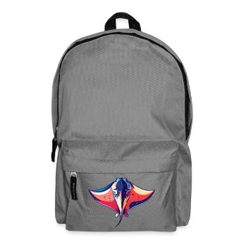 Colorful Manta Rays Graphic Sea Creatures Motif - Backpack - elephant grey - Front