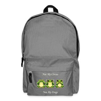 Not My Circus Not My Frogs Frog Saying - Backpack - elephant grey - Front