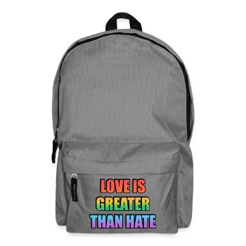Liebe ist größer als Hass Regenbogen - Rucksack - Mittelgrau - Vorne