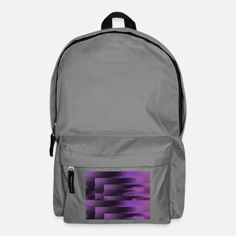 3D Glitch Purple Raster Neon - Rucksack - Mittelgrau