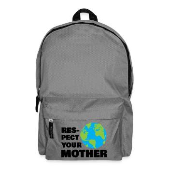 Respectez votre planète mère Globe : Art de conscience écologique - Sac à dos - gris éléphant - Devant
