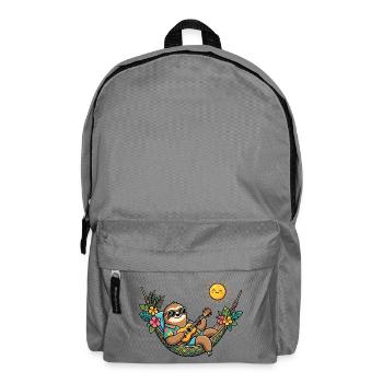 Sloth in hammock makes summer vacation beach - Backpack - elephant grey - Front