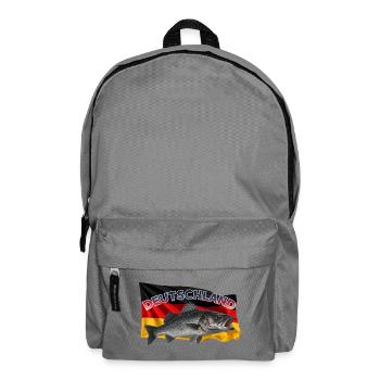 Wolfsbarsch Angeln Deutschland - Rucksack - Mittelgrau - Vorne