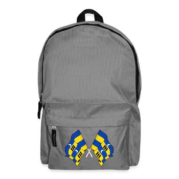 Gekreuzte Ameland-Flaggen – Inselstolz - Rucksack - Mittelgrau - Vorne