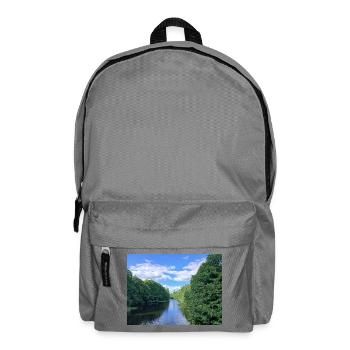 Tranquil River Amid Verdant Trees - Backpack - elephant grey - Front