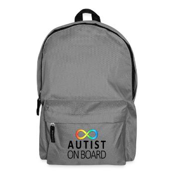 Autist on Board: Neurodiversitäts-Aufkleber - Rucksack - Mittelgrau - Vorne