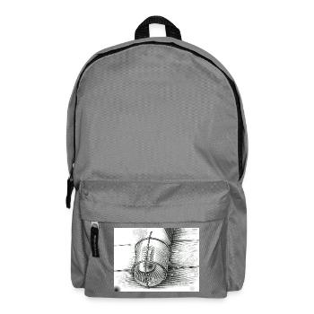 Croquis en seau en noir et blanc - Sac à dos - gris éléphant - Devant