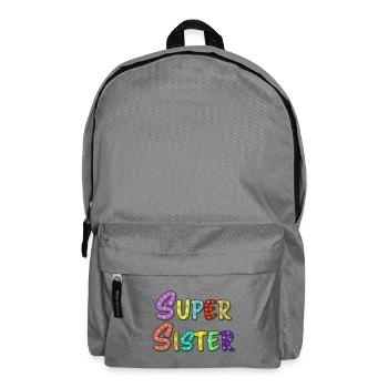 Lettrage Super Sister pour la meilleure sœur - Sac à dos - gris éléphant - Devant