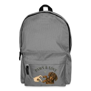 Paws & Love Dachshund Paw Heart - Backpack - elephant grey - Front