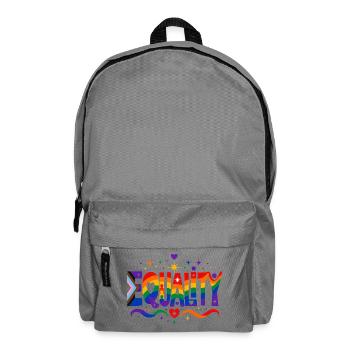 Equality Regenbogen Vielfalt Shirt Sticker Kissen - Rucksack - Mittelgrau - Vorne