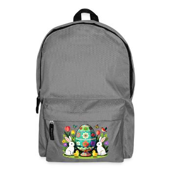 Easter Floral Egg Parade - Backpack - elephant grey - Front