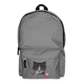 Kitten with hearts - Backpack - elephant grey - Front