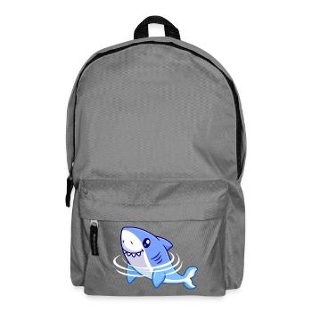 Shark Cartoon - Backpack - elephant grey - Front