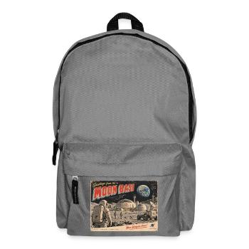 Grüße von der Mondbasis Retro-Postkarte - Rucksack - Mittelgrau - Vorne