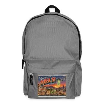 Grüße aus Area 51 – Retro-Alien-Postkarte - Rucksack - Mittelgrau - Vorne