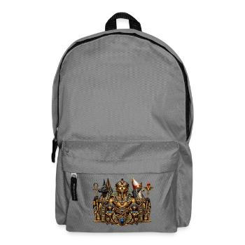 Pharao mit Anubis & Horus – Ägypten - Rucksack - Mittelgrau - Vorne